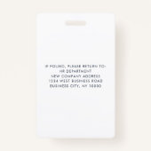 Bedrijfs Logo en Bedrijfs Barcode Bezoeker ID Badge (Achterkant)