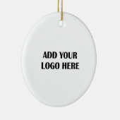 Bedrijfs Logo en Informatie Klant Cadeau Keramisch Ornament (Rechts)