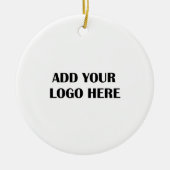 Bedrijfs Logo en Informatie Klant Cadeau Keramisch Ornament (Voorkant)