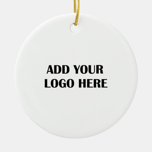 Bedrijfs Logo en Informatie Klant Cadeau Keramisch Ornament (Voorkant)