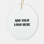 Bedrijfs Logo en Informatie Klant Cadeau Keramisch Ornament (Links)