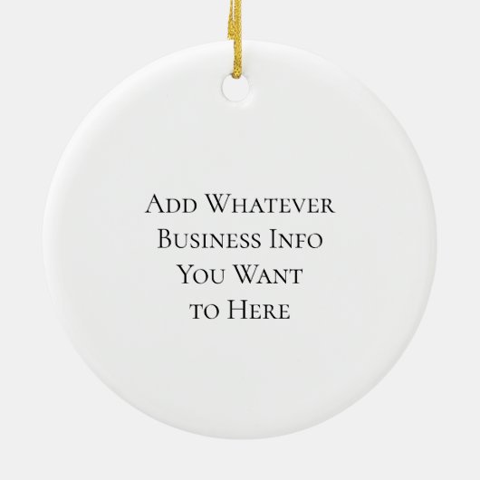 Bedrijfs Logo en Informatie Klant Cadeau Keramisch Ornament (Achterkant)