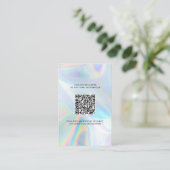 Bedrijfs Logo en QR Code DIY Holographic Visitekaartje (Staand voorkant)