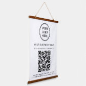 Bedrijfs Logo- en QR-code Hangend Wandkleed (Gebogen)
