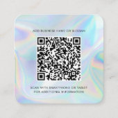 Bedrijfs Logo en QR Code Holographic Vierkante Visitekaartje (Voorkant)