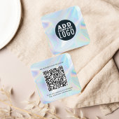 Bedrijfs Logo en QR Code Holographic Vierkante Visitekaartje