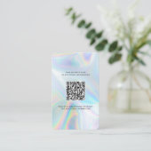 Bedrijfs Logo en QR Code Holographic Visitekaartje (Staand voorkant)