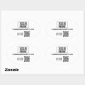 Bedrijfs Logo- en QR-code Ovale Sticker (Vel)