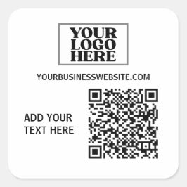 Bedrijfs Logo- en QR-code Vierkante Sticker
