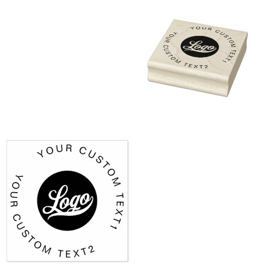 Bedrijfs logo en Ronde tekst, Bedrijfs Professione Rubberstempel (Gestempeld)