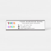 Bedrijfs Logo en Tekst Gepersonaliseerde het Bord Bureau Naambordje (Voorkant)