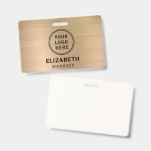 Bedrijfs Logo Gold Naam Badge (Front & Back)