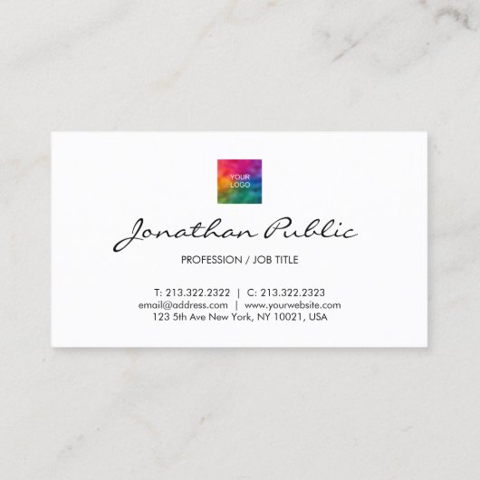 Bedrijfs Logo hier Moderne Hoogste Sjabloon Visitekaartje (Achterkant)