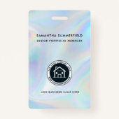 Bedrijfs Logo Holographic ID Company Employee Badge (Achterkant)