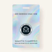 Bedrijfs Logo Holographic ID Company Employee Badge (Achterkant)