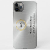 Bedrijfs Logo Horizontaal Zilver iPhone Hoesje (Achterkant)