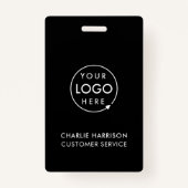 Bedrijfs Logo-ID | Moderne zwarte medewerkers Badge (Achterkant)
