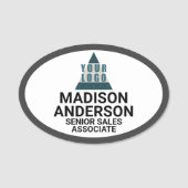 Bedrijfs Logo Kies uw kleur Aangepast Ovaal Naamplaatje (Voorkant)