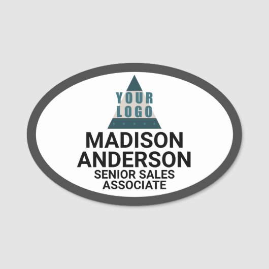 Bedrijfs Logo Kies uw kleur Aangepast Ovaal Naamplaatje (Voorkant)
