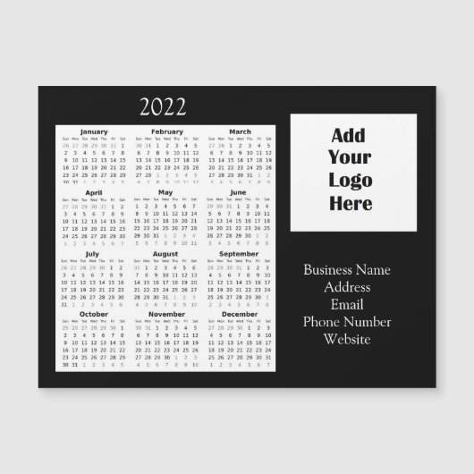 Bedrijfs Logo Klantenwaardering 2022 Kalender Magnetische Uitnodiging (Voorkant)