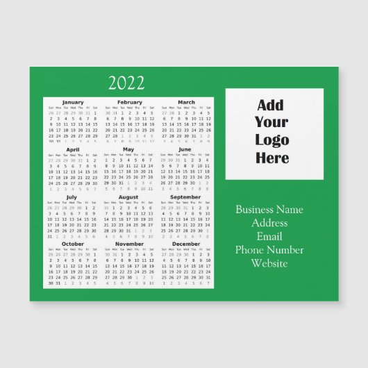 Bedrijfs Logo Klantenwaardering 2022 Kalender Magnetische Uitnodiging (Voorkant)