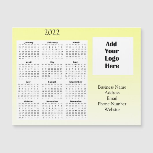 Bedrijfs Logo Klantenwaardering 2022 Kalender Magnetische Uitnodiging (Voorkant)