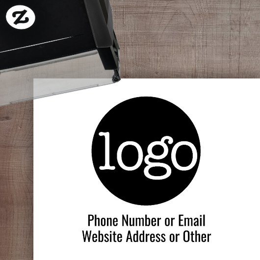 Bedrijfs Logo met 2 Lijnen van Tekst Zelfinktende Stempel