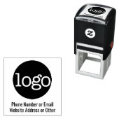 Bedrijfs Logo met 2 Lijnen van Tekst Zelfinktende Stempel (In situ)