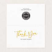 Bedrijfs Logo met briefje Mini Dank u wel Visitekaartje (Buitenkant ongevouwen)