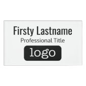 Bedrijfs Logo met Voornaam Professionele Titel Naambadge (Voorkant)