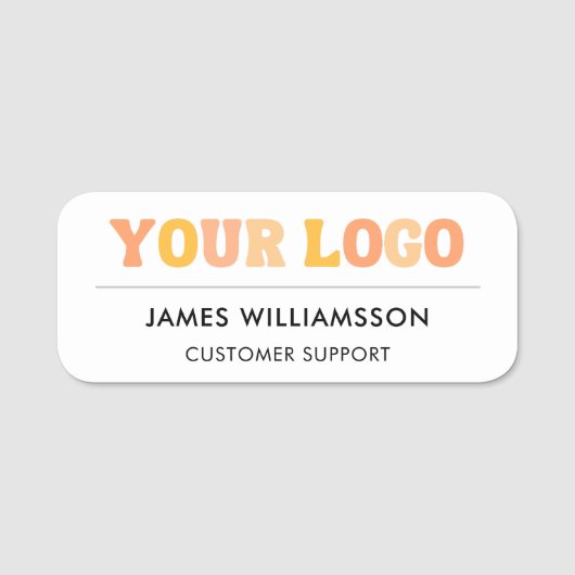 Bedrijfs Logo Modern Personeel Magnetisch Naamplaatje (Voorkant)