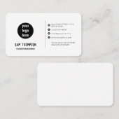 Bedrijfs Logo Moderne Minimale Sociale Media Visitekaartje (Voorkant / Achterkant)