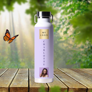 Bedrijfs logo naam foto violet waterfles