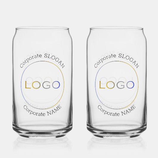 Bedrijfs Logo Naam Slogan Elegant Eenvoudig Paar Blikvorm Glas (Voorkant)