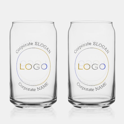 Bedrijfs Logo Naam Slogan Elegant Eenvoudig Paar Blikvorm Glas (Achterkant)