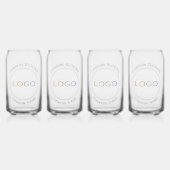 Bedrijfs Logo Naam Slogan Elegant Eenvoudige Chic Blikvorm Glas (Achterkant)