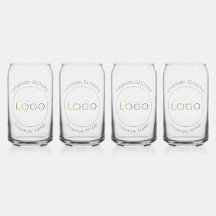 Bedrijfs Logo Naam Slogan Elegant Eenvoudige Chic Blikvorm Glas