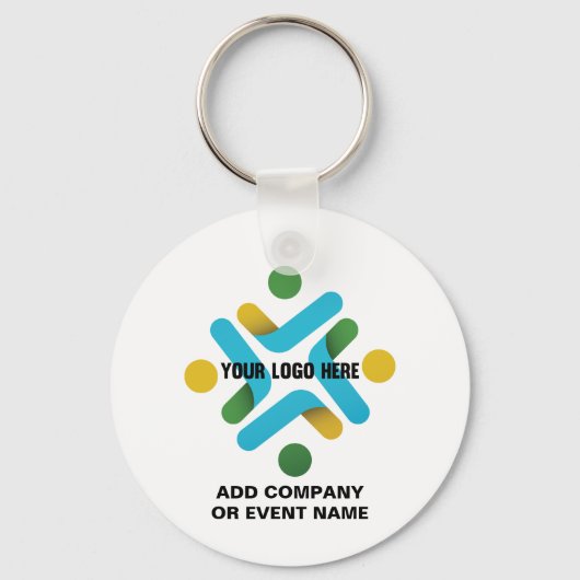 Bedrijfs Logo of BedrijfsGebeurtenis Uw Tekst van Sleutelhanger (Voorkant)