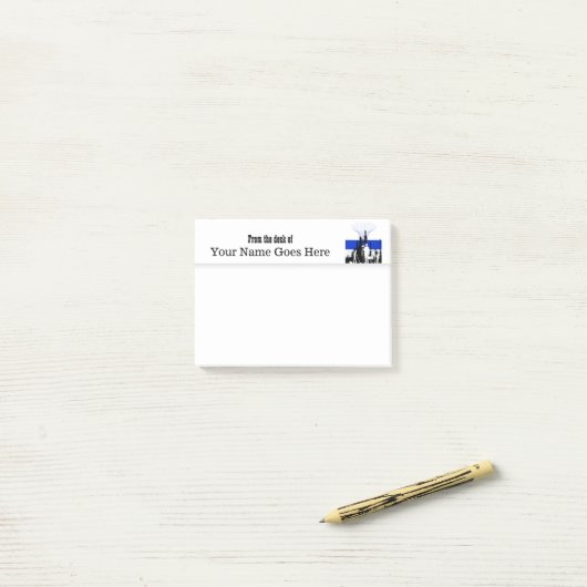 Bedrijfs logo ontwerp uw eigen post-it® notes (Op bureau)