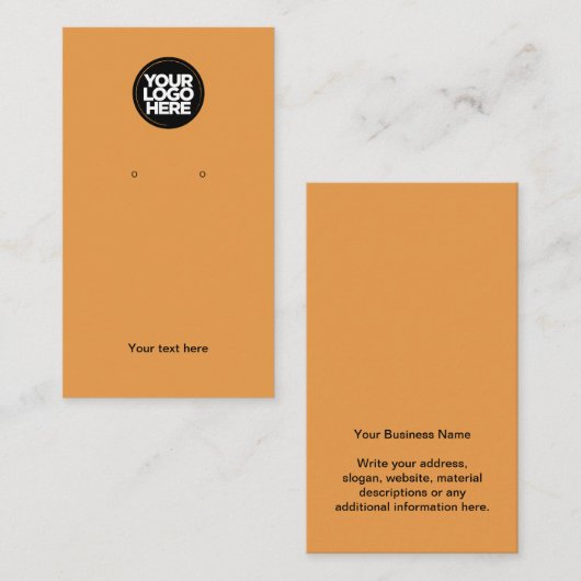 Bedrijfs Logo Oranje Verdien Kaart Visitekaartje (Voorkant / Achterkant)