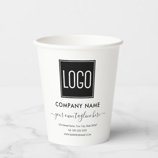 Bedrijfs Logo Papieren Bekers (Voorkant)