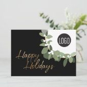 Bedrijfs Logo Prettige feestdagen Geen foto Modern Feestdagenkaart (Staand voorkant)