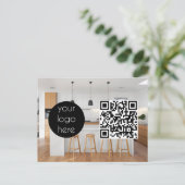 Bedrijfs Logo Promotie QR Code Foto Feestdagenkaart (Staand voorkant)