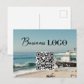 Bedrijfs Logo Promotie QR Code Foto Feestdagenkaart (Voorkant / Achterkant)