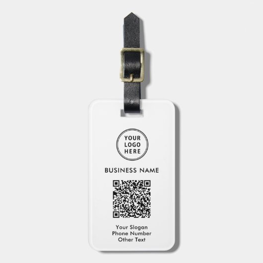 Bedrijfs Logo QR Code Bagagelabel (Voorkant verticaal)