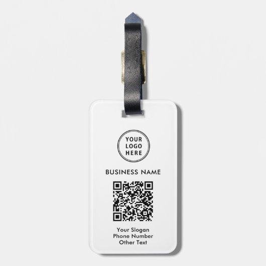 Bedrijfs Logo QR Code Bagagelabel (Achterkant verticaal)
