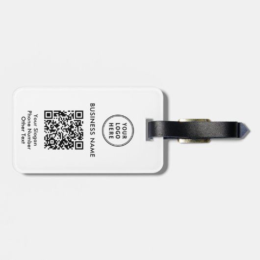 Bedrijfs Logo QR Code Bagagelabel (Achterkant horizontaal)