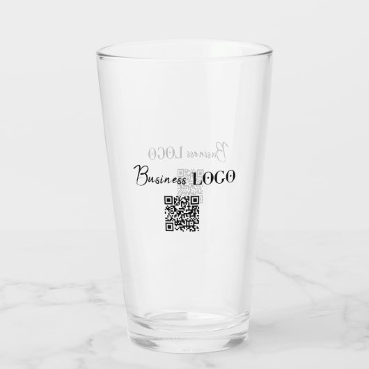 Bedrijfs Logo & QR Code Glas (Achterkant)