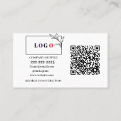 Bedrijfs Logo QR Code Moderne Beroeps Visitekaartje (Achterkant)
