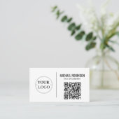 Bedrijfs Logo QR Code Moderne Beroeps Visitekaartje (Staand voorkant)